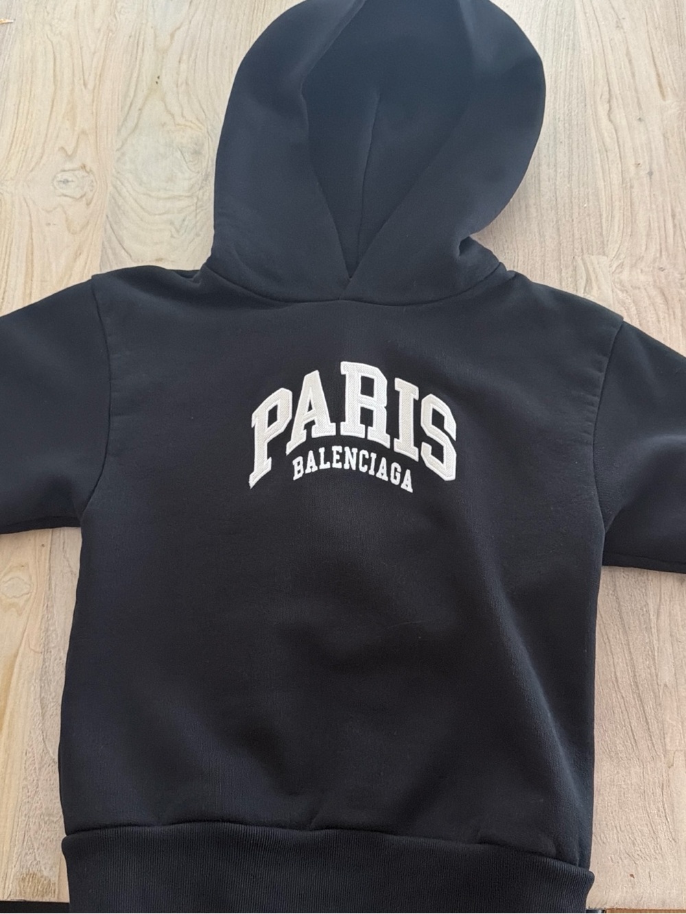 Balenciaga Kids' Black Paris Hoodie - Classic Logo